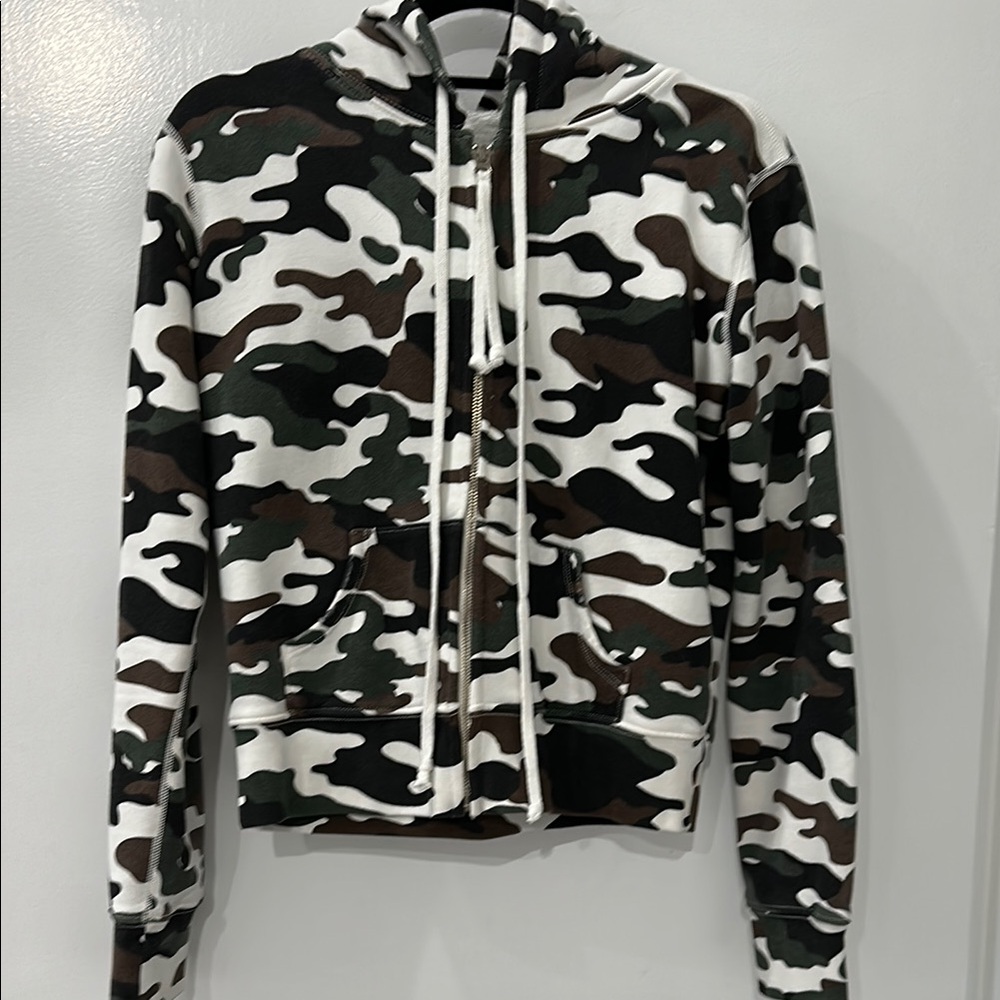 Nili Lotan sz XS Callie Zip-Up Hoodie Camo